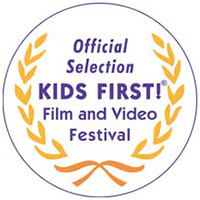 Festival logo showing Paper Words participation in the Kids First! Film and Video Festival